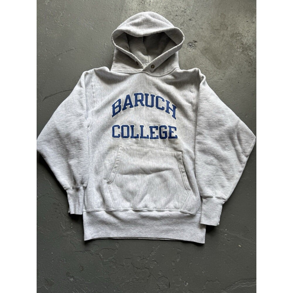 Vintage 90s Champion Reverse Weave Baruch College Hoodie L